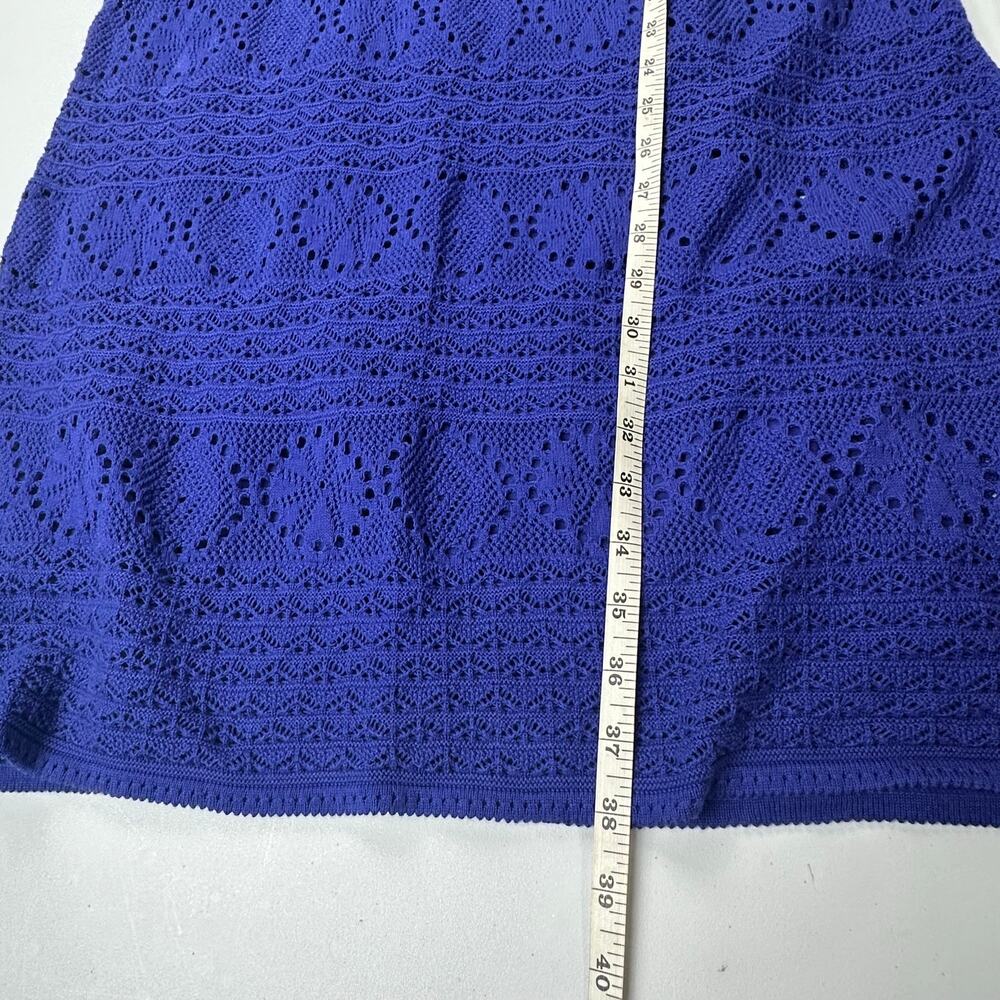 Lilly Pulitzer Dress Womens Large Blue Paulette Crochet Lined Short Sleeve Beach - Picture 10 of 12